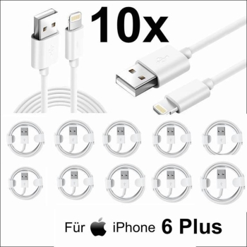 10x iPhone 6 Plus Lightning auf USB Kabel 1m Ladekabel